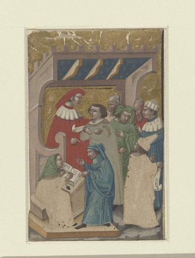 Scéna kolem rozsudku soudce od Meester van 1346