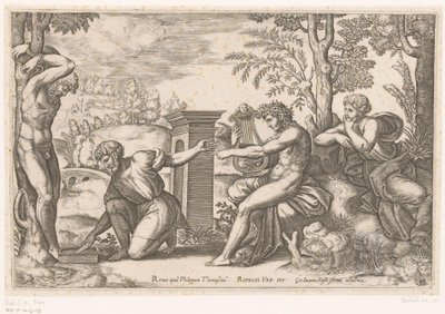 Apollo v Marsyas od Meester van de Dobbelsteen