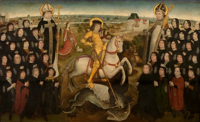 Členové cechu velké kuše Malines, cca 1500 (olej na panelu) od Meester van de Mechelse Sint Jorisgilde