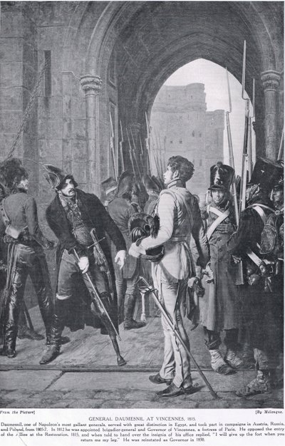 Generál Daumesnil ve Vincennes, 1815, ilustrace z "Hutchinson