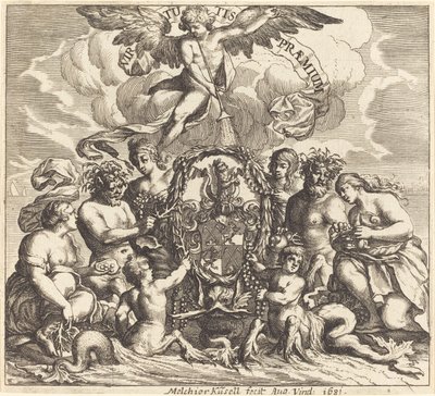 Stránka věnování od Melchior Küsel after Johann Wilhelm Baur