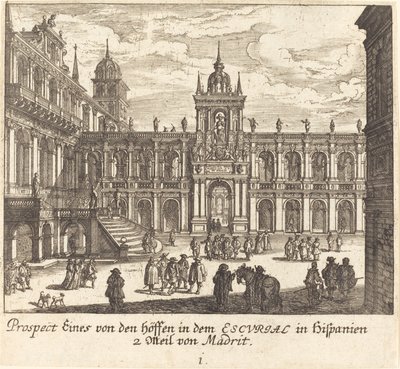 Escorial, Španělsko od Melchior Küsel after Johann Wilhelm Baur