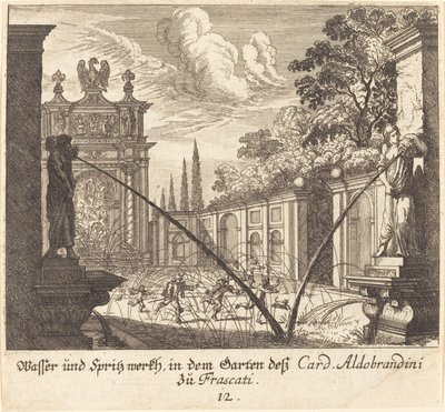 Zahrady kardinála Aldobrandiniho, Frascati od Melchior Küsel after Johann Wilhelm Baur