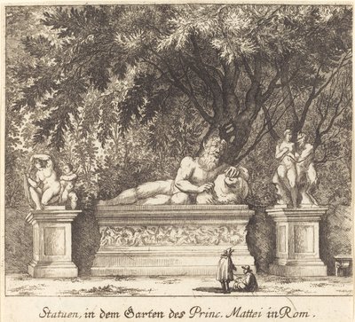 Zahrady prince Mattei, Řím od Melchior Küsel after Johann Wilhelm Baur