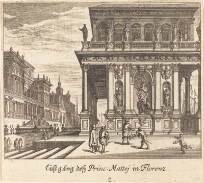 Palác, Florencie od Melchior Küsel after Johann Wilhelm Baur