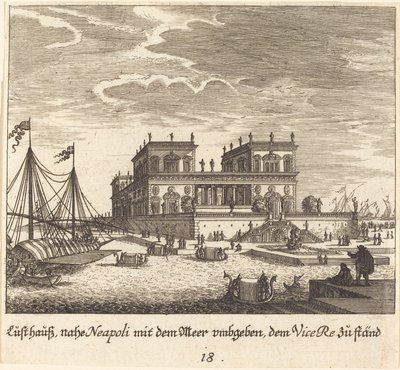 Palace, Vice Re, Neapol od Melchior Küsel after Johann Wilhelm Baur