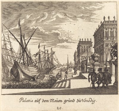 Paláce, Benátky od Melchior Küsel after Johann Wilhelm Baur