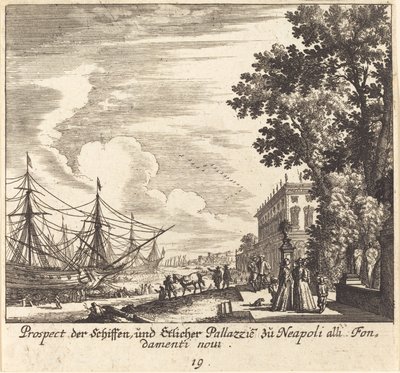 Lodě, Fundamenti Novi, Neapol od Melchior Küsel after Johann Wilhelm Baur