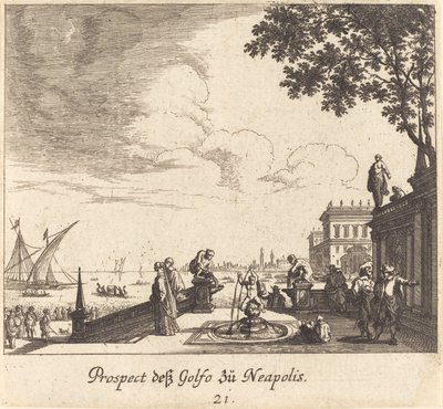 Pohled na Neapolský záliv od Melchior Küsel after Johann Wilhelm Baur