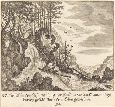 Vodopád od Melchior Küsel after Johann Wilhelm Baur
