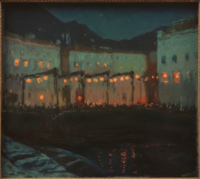 Noční jarmark na jezeře Garda od Melchior Lechter