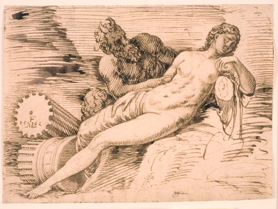 Satyr špehující Spící Antiope od Melchior Lorck