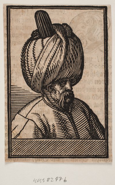 Busta vousatého muže v turbanu, 3/4 profilu vpravo od Melchior Lorck
