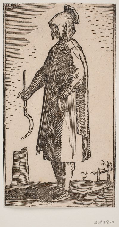 Řecký rolník držící srp v pravé ruce od Melchior Lorck