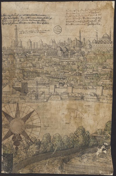 Vyhlídka Konstantinopole, List 12, Melchior Lorck, 1559 od Melchior Lorck