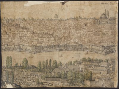 Vyhlídka Konstantinopole, List 14, Melchior Lorck, 1559 od Melchior Lorck
