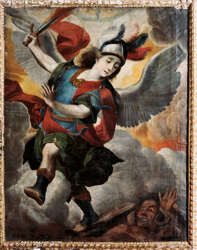 Obraz "Archanděl Saint Michael" od Melchora Pereze de Holguin (1665-1724) od Melchor Pérez de Holguín