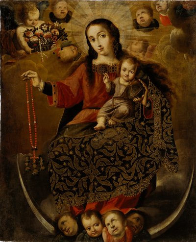 Panny Růžencové, konec 17.-začátek 18. století (zlatolist s olejem na plátně) od Melchor Pérez de Holguín