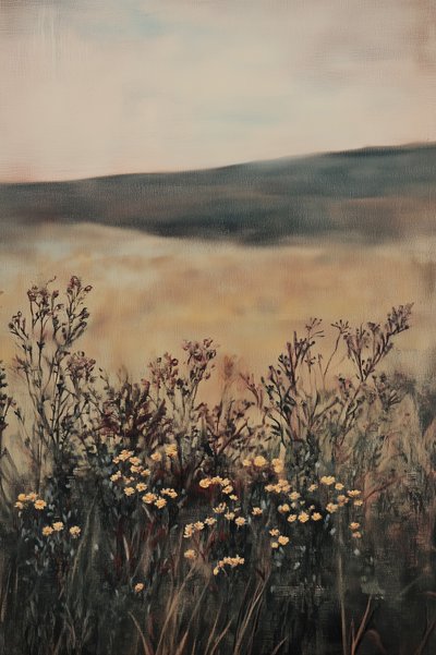 Zlaté pole s lučními květinami od Melloi Art Prints