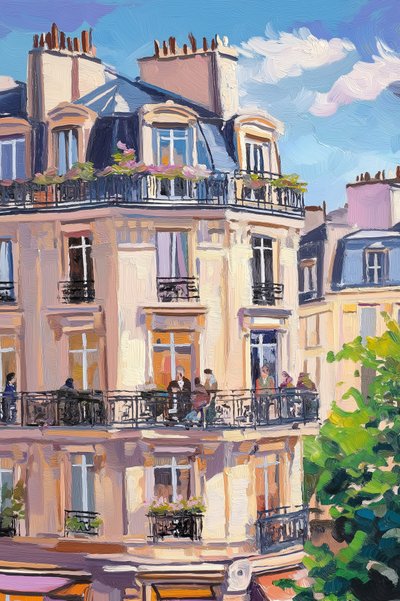 Pařížská kavárna „Corner“ od Melloi Art Prints