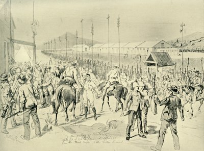 Okupace Pretorie: Propuštění britských důstojníků, 1901. od Melton Prior