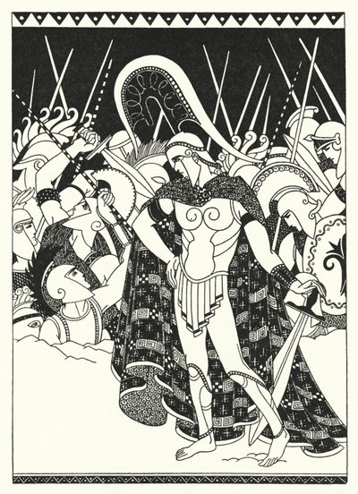 Začali na sebe udeřit svými meči (barva litho) od Merlyn Mann