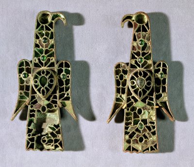 Pár broží ve tvaru orla (kov a smalt) od Merovingian