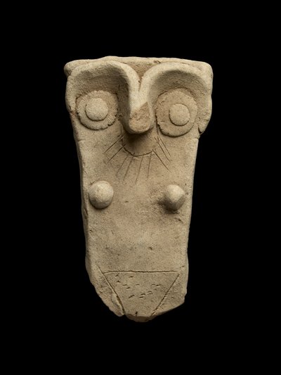 Rukojeť z nádoby zpracované jako matka bohyně, raná dynastie III (pálená hlína) od Mesopotamian