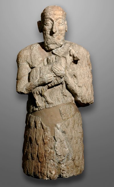 Socha muže přinášejícího ovce k obětování, Sumeria od Mesopotamian