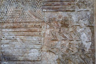 Přeprava cedru z libanonského dřeva. (Nízký reliéf) od Mesopotamian Mesopotamian