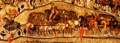 Blessed Be the Host of the King of Heaven Detail: Warriors Range: Ivan IV, Vladimir Monomakh, Vladimir I, Boris and Gleb, 1550s od Metropolitan of Moscow Athanasius