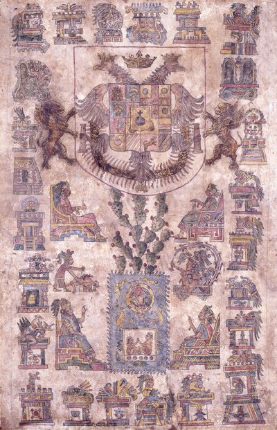 Iluminovaný dokument z Mexika, ukazující erb místokrále Sotomayora, kolem roku 1645 od Mexican School