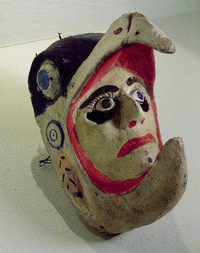Maska orlího bojovníka (malované dřevo) od Mexican School