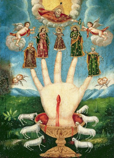 Mano Ponderosa (olej na plechu) od Mexican School