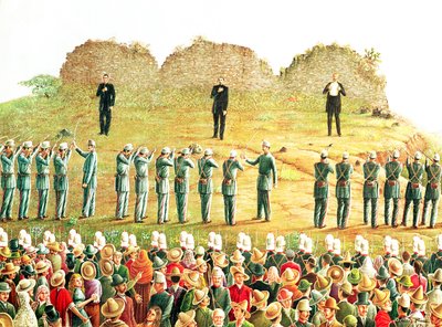 Poprava Maxmiliána I. (1832-67) (olej na plátně) od Mexican School