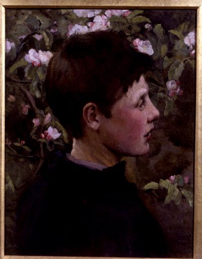 Hlava chlapce (olej na plátně) od Mia Arnesby (attributed to) Brown