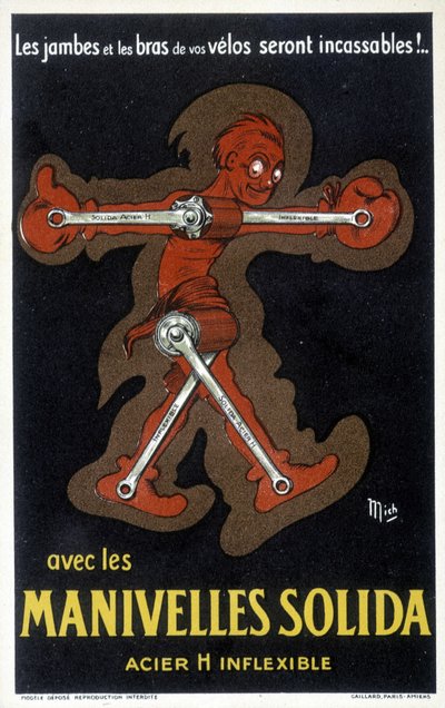 Reklama na kliky Velo z masivní oceli. Kresba Mich (Michel Liebeaux od Mich