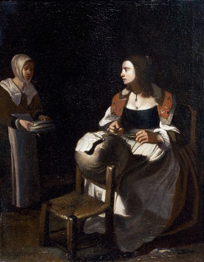 Tvůrce krajek na polštář (olej na plátně) od Michael (attr. to) Sweerts