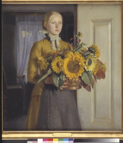 Dívka se slunečnicemi od Michael Ancher