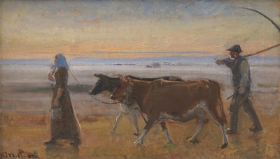 Krávy jsou hnány přes Moor od Michael Ancher
