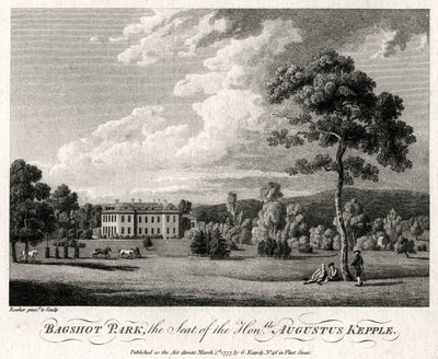 Bagshot Park, sídlo ctihodného Augusta Keppla, 1777 od Michael Angelo Rooker