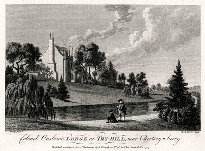 Plukovník Onslows Lodge v Try-Hill, poblíž Chertsey, Surry, 1777 od Michael Angelo Rooker