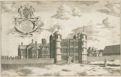Tixall Hall and Gatehouse: mědirytina, nd [1686] (tisk) od Michael Burghers