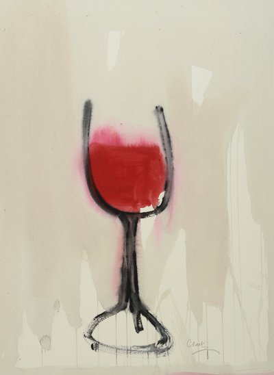 Claret, 2016 (akvarel na papíře) od Michael G. Clark