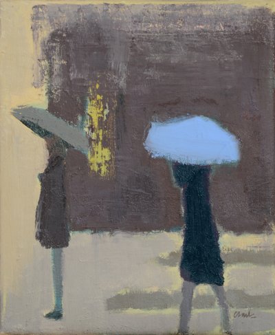 Modrý deštník, 2017 (olej na plátně) od Michael G. Clark