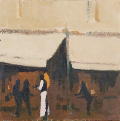 Číšník, Paříž, večer, 2017 (olej na plátně) od Michael G. Clark