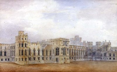 Windsorský hrad a severovýchodní pohled na Upper Ward (pero, inkoust a akvarel na papíře) od Michael Gandy