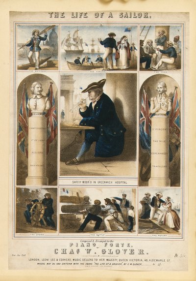 Život námořníka, asi 1860 (kolorovaná litografie) od Michael Hanhart
