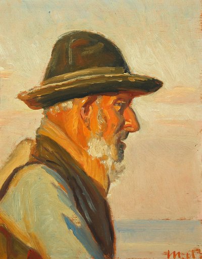 Rybář ze Skagenu ve slunečním světle. od Michael Peter Ancher