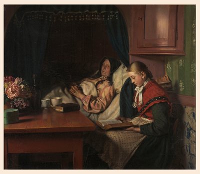 U babičky na lůžku od Michael Peter Ancher